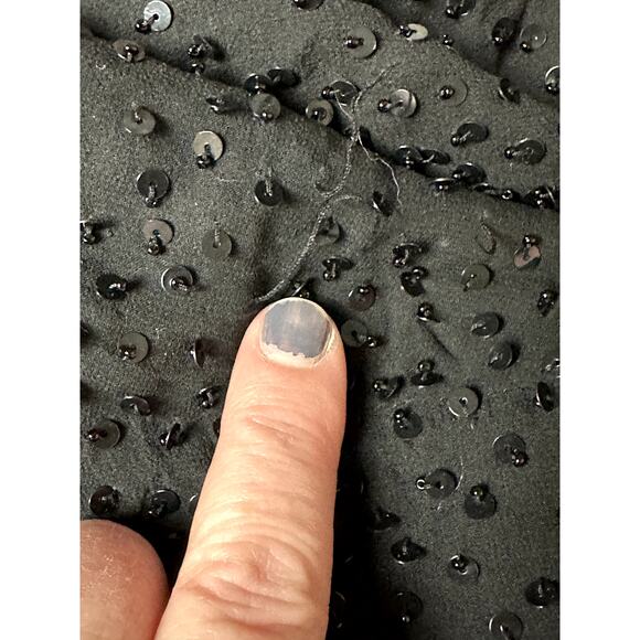Talbots !00% Silk Black Beaded Sequins Festive Evening Party Formal Size 16W Top - Picture 7 of 11